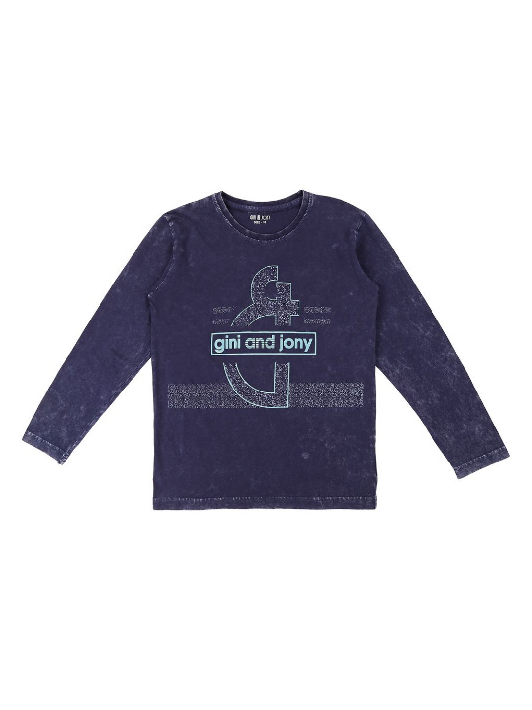 

Gini and Jony Boys Typography Printed Round Neck Cotton T-shirt, Navy blue