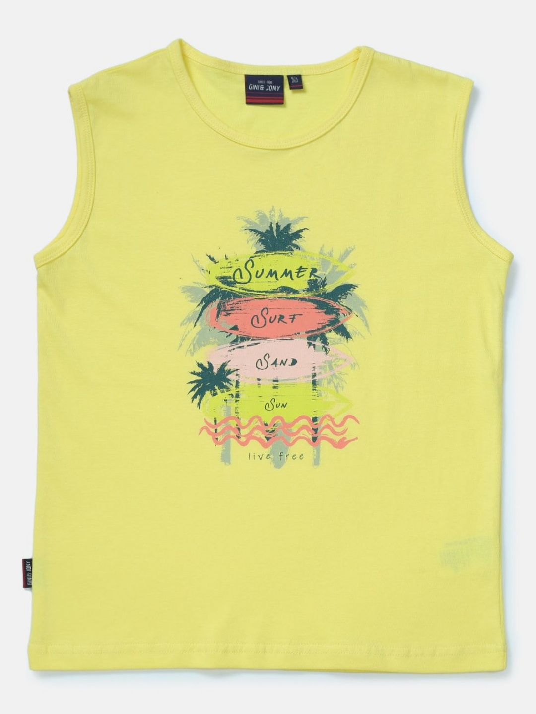 

Gini and Jony Boys Graphic Printed Round Neck Cotton T-shirt, Yellow