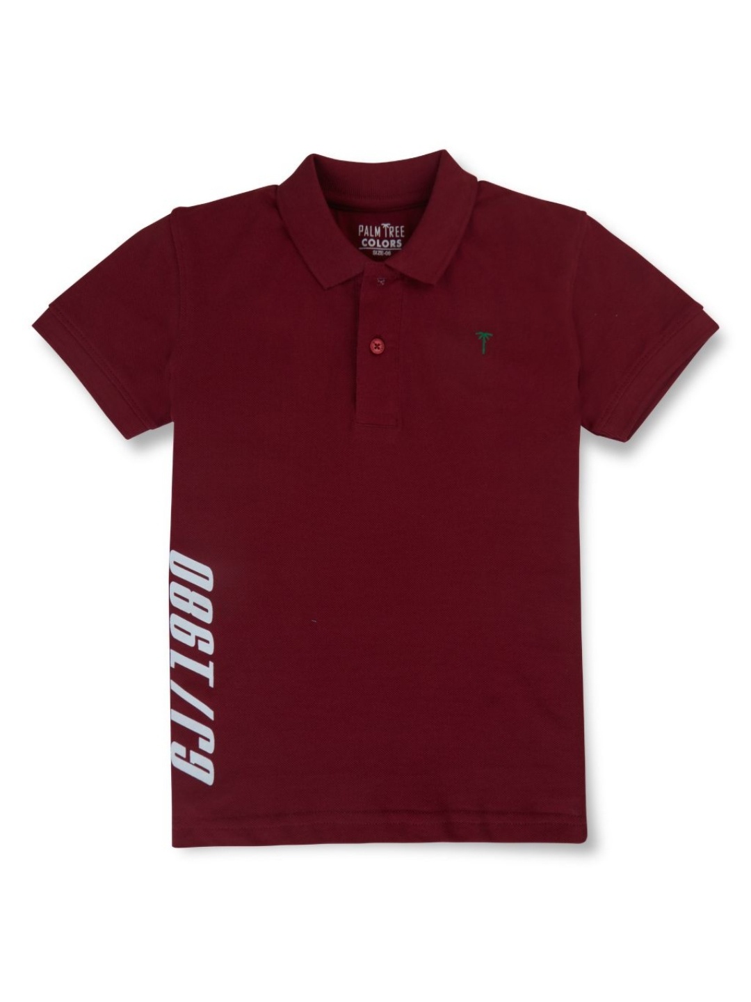 

Gini and Jony Boys Typography Printed Polo Collar Cotton T-shirt, Maroon