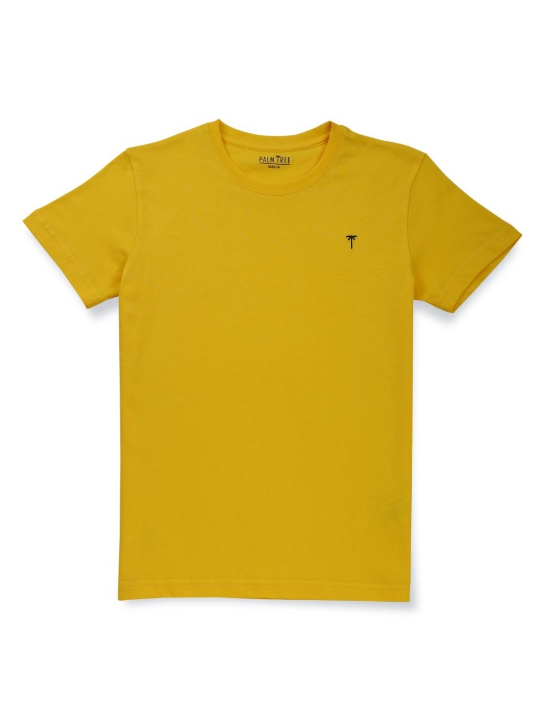 

Palm Tree Boys Brand Logo Printed Round Neck Cotton T-Shirt, Yellow