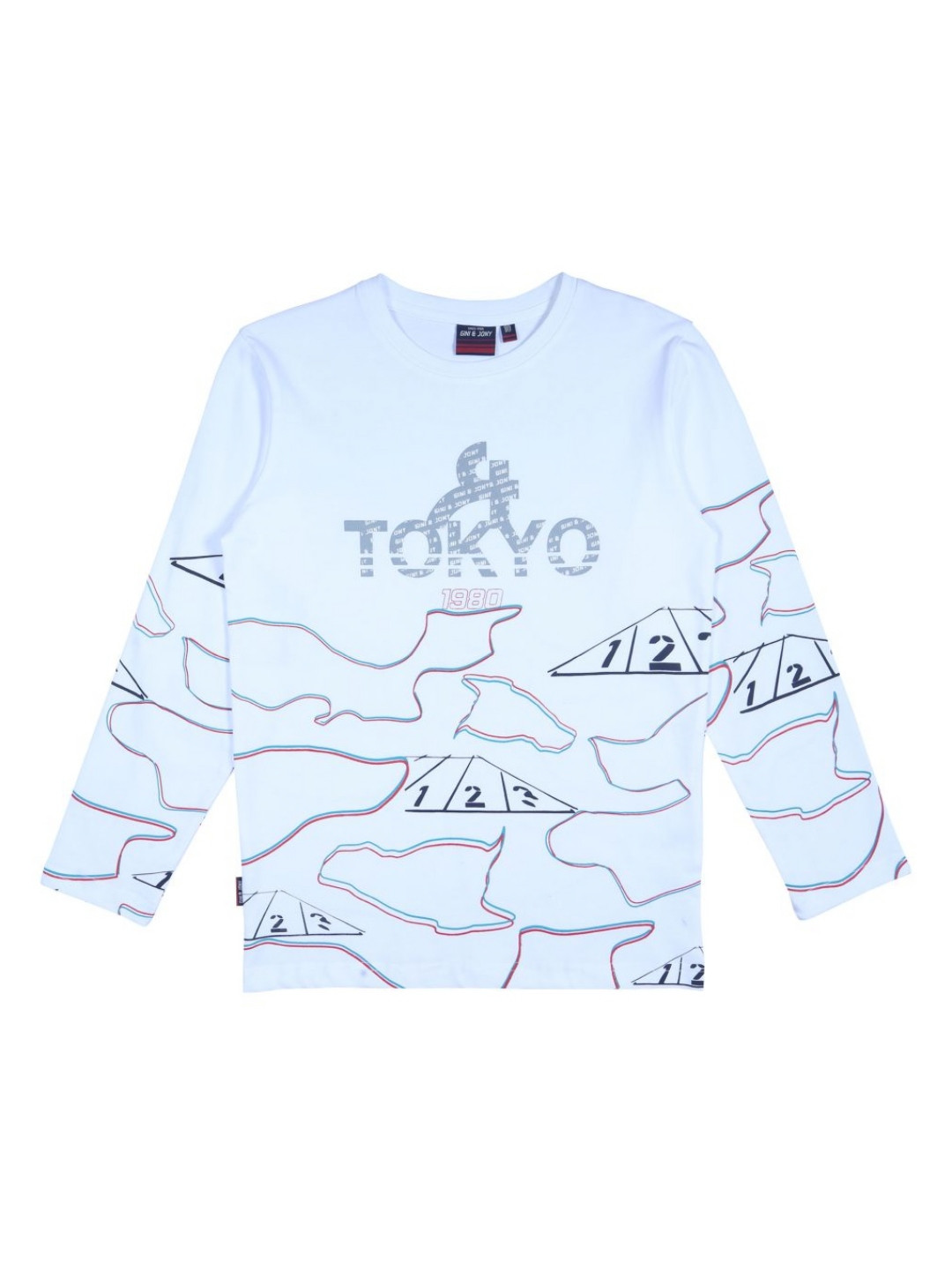 

Gini and Jony Boys Abstract Printed Round Neck Cotton T-shirt, White