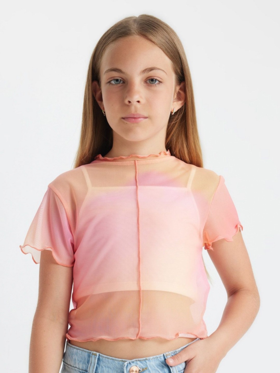 

DeFacto Girls Solid Round Neck Cotton T-shirt, Pink