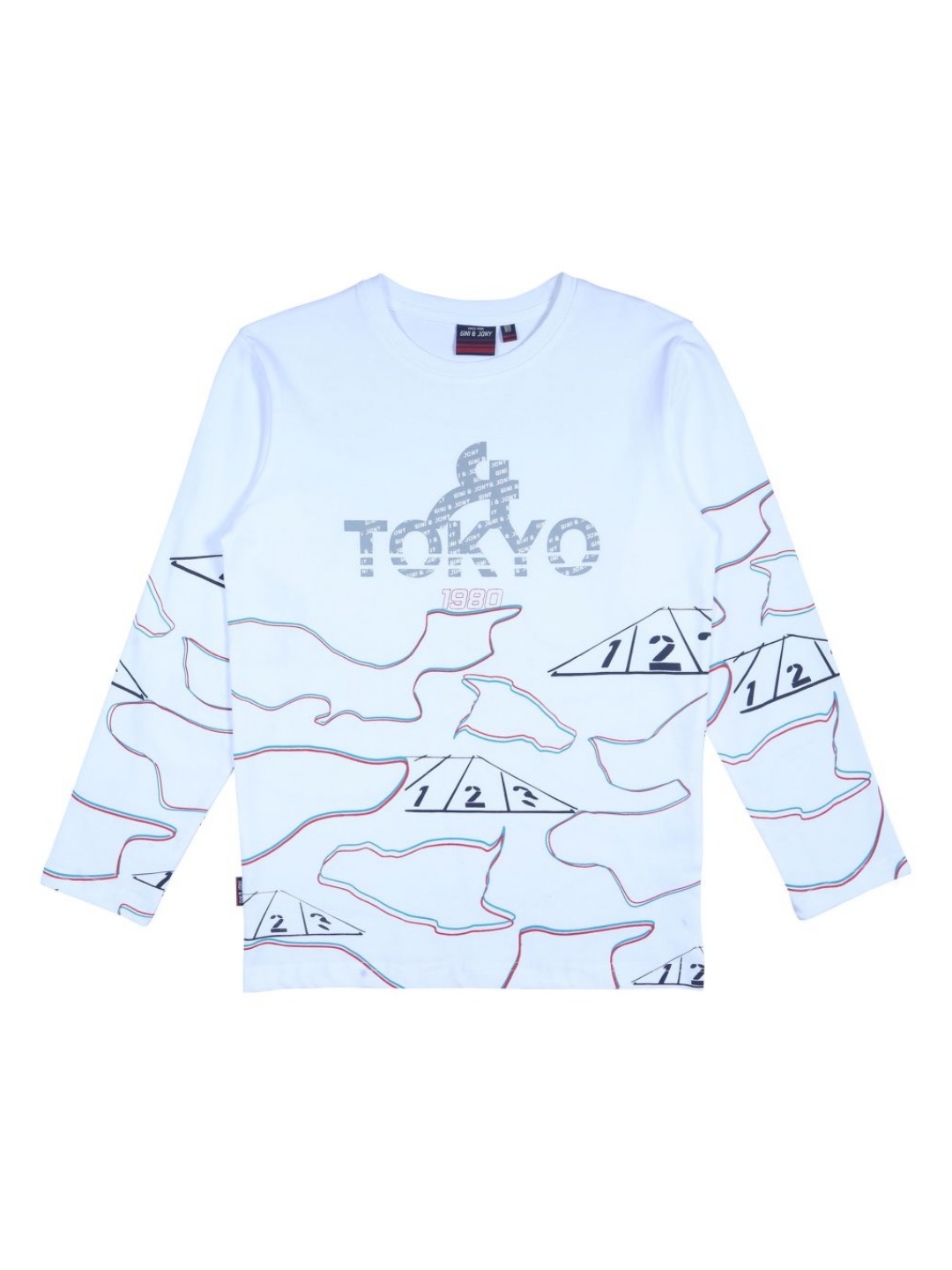 

Gini and Jony Boys Abstract Printed Round Neck Cotton T-shirt, White