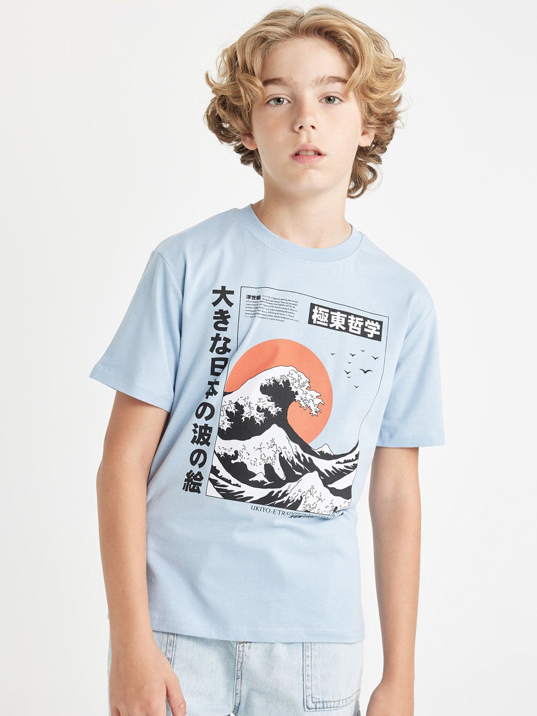 

DeFacto Boys Graphic Printed Round Neck Cotton T-shirt, Na