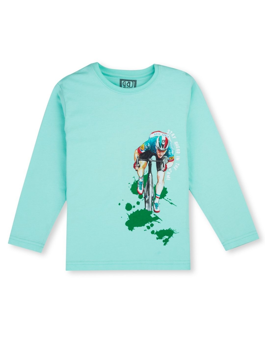 

Gini and Jony Boys Pack Of 2 Graphic Printed Round Neck Cotton T-shirts, Turquoise blue