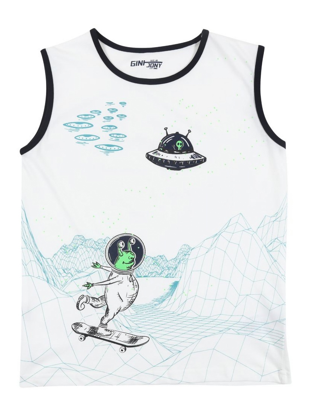 

Gini and Jony Boys Graphic Printed Round Neck Cotton T-shirt, Off white