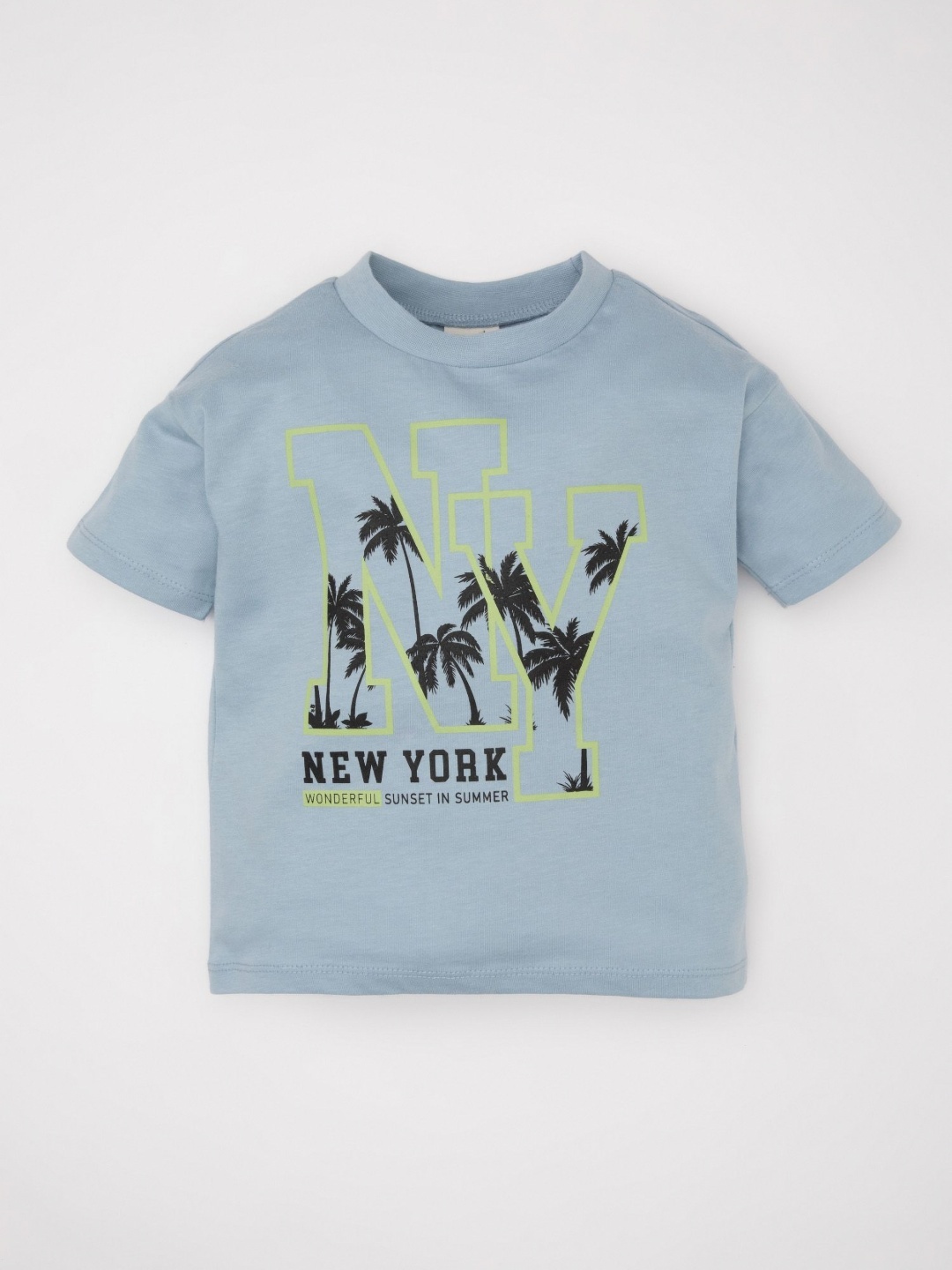 

DeFacto Boys Graphic Printed Round Neck Cotton T-shirt, Grey