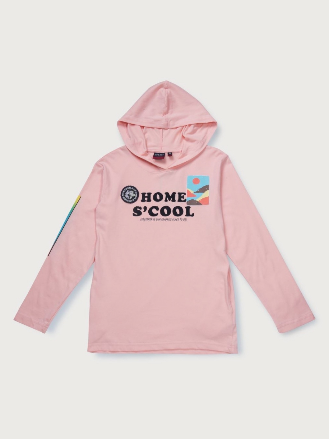 

Gini and Jony Boys Dry Fit Typography Printed Hood Cotton T-shirt, Pink