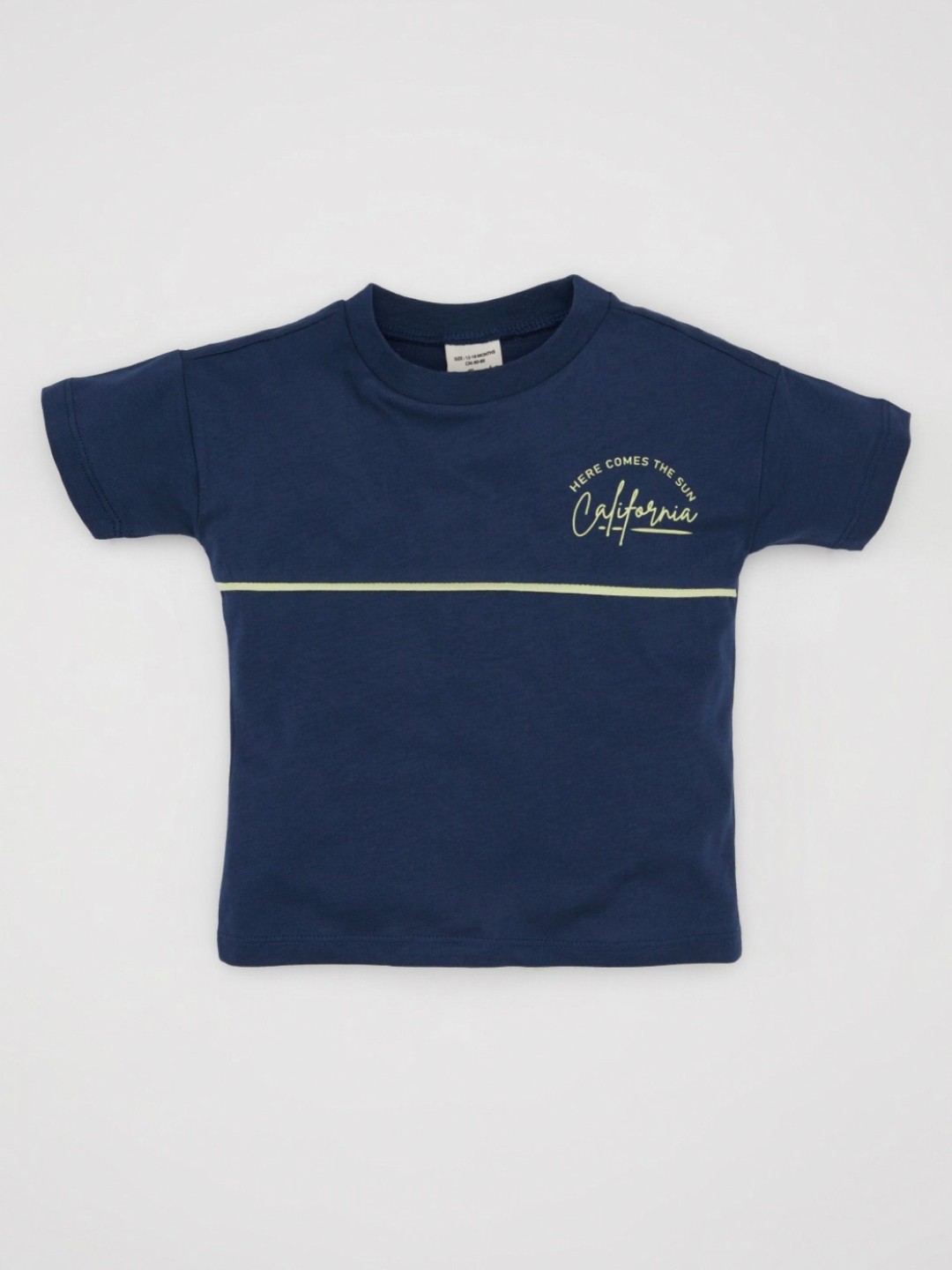 

DeFacto Boys Striped Round Neck Cotton T-shirt, Navy blue