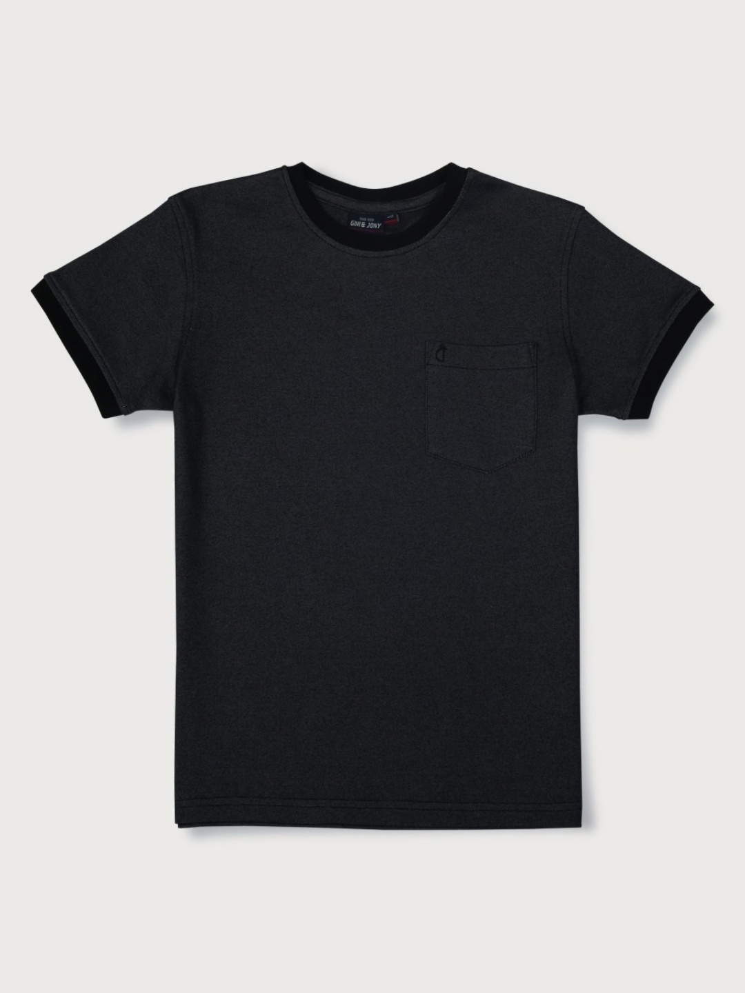 

Gini and Jony Boys Solid Round Neck Cotton T-shirt, Black