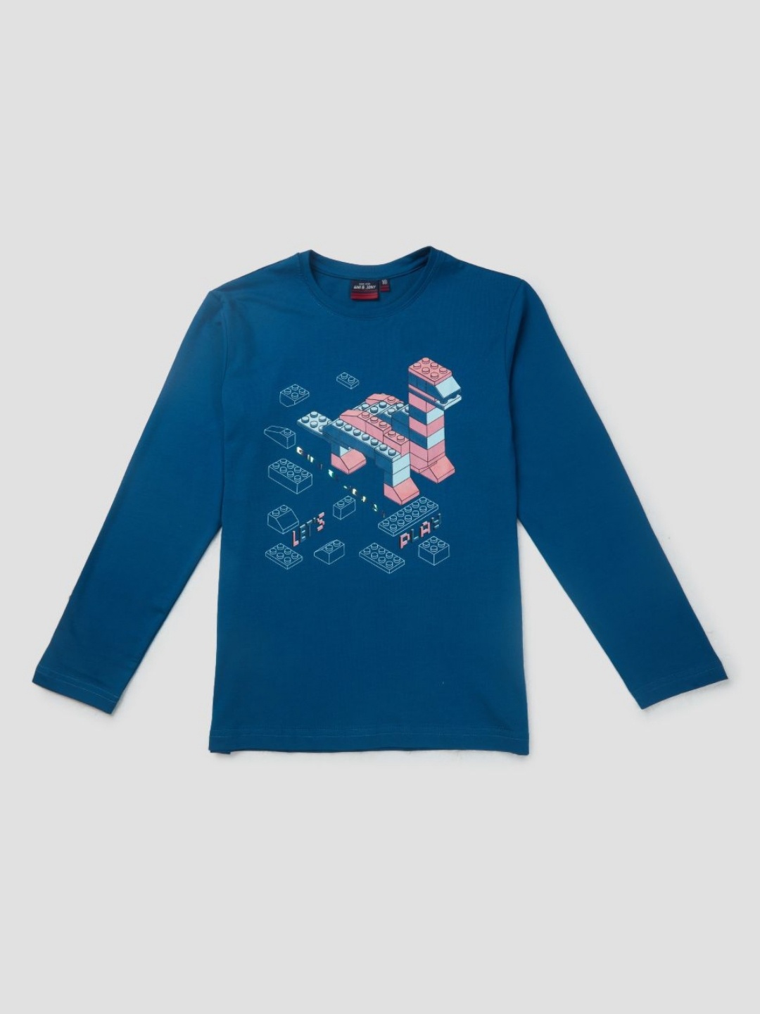 

Gini and Jony Boys Graphic Printed Round Neck Cotton T-shirt, Blue