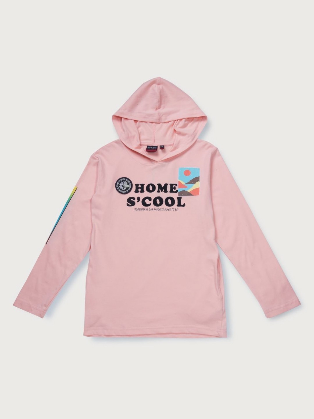 

Gini and Jony Boys Dry Fit Typography Printed Hood Cotton T-shirt, Pink