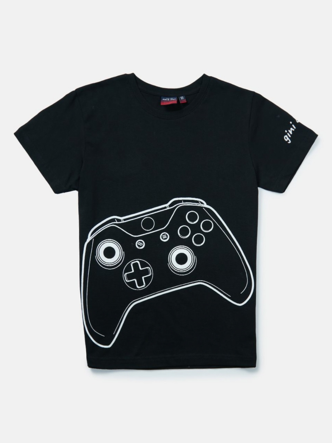 

Gini and Jony Boys Graphic Printed Round Neck Cotton T-shirt, Black