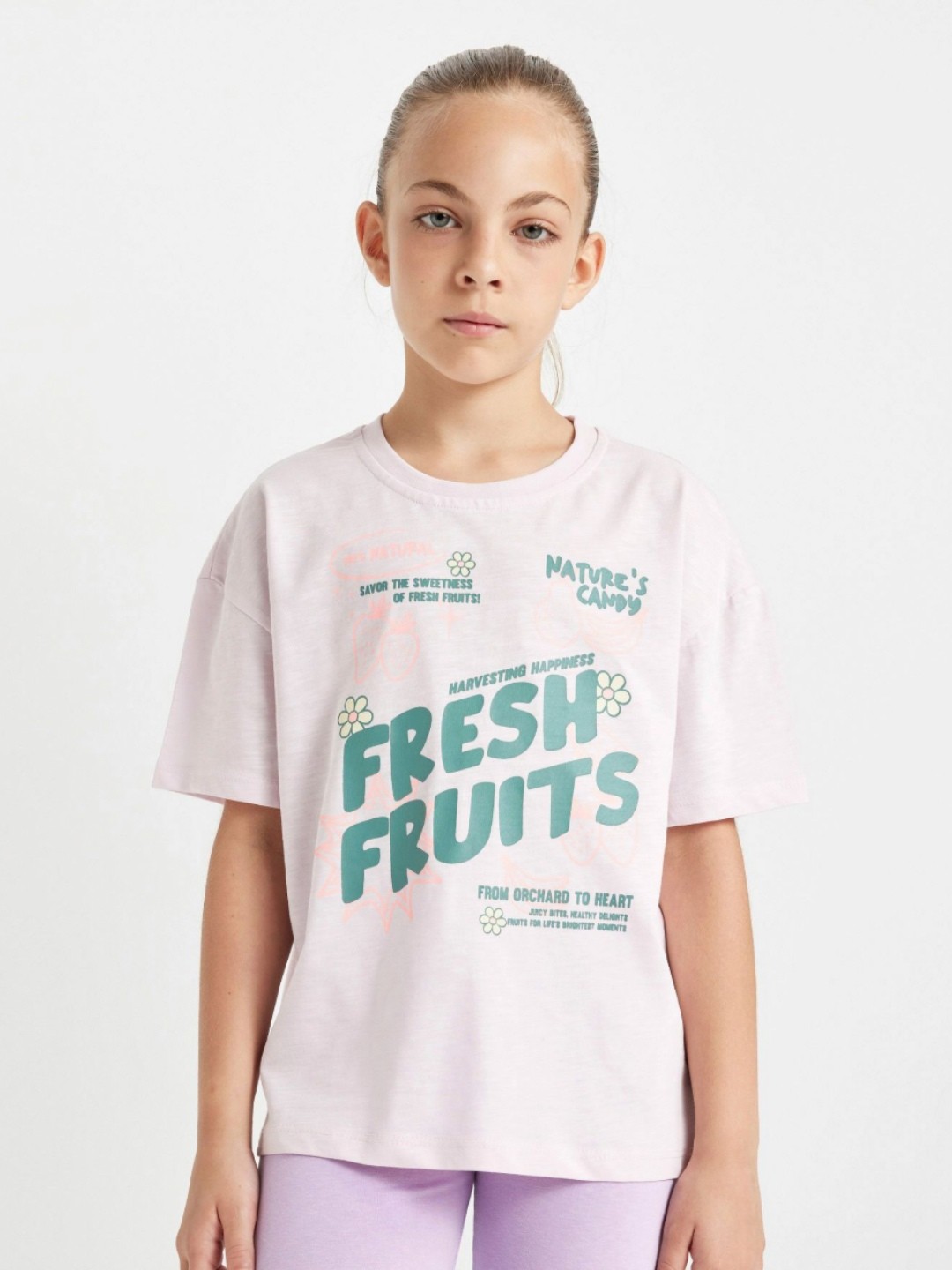 

DeFacto Girls Typography Printed Applique T-shirt, Na