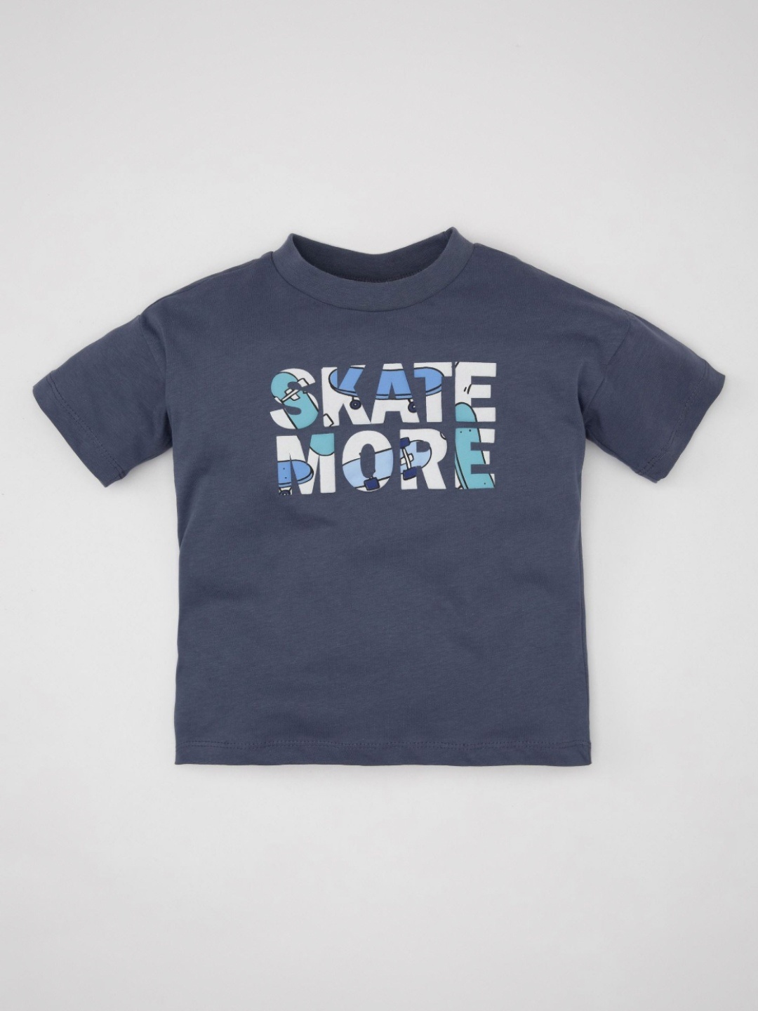 

DeFacto Boys Typography Printed Round Neck Cotton T-shirt, Navy blue