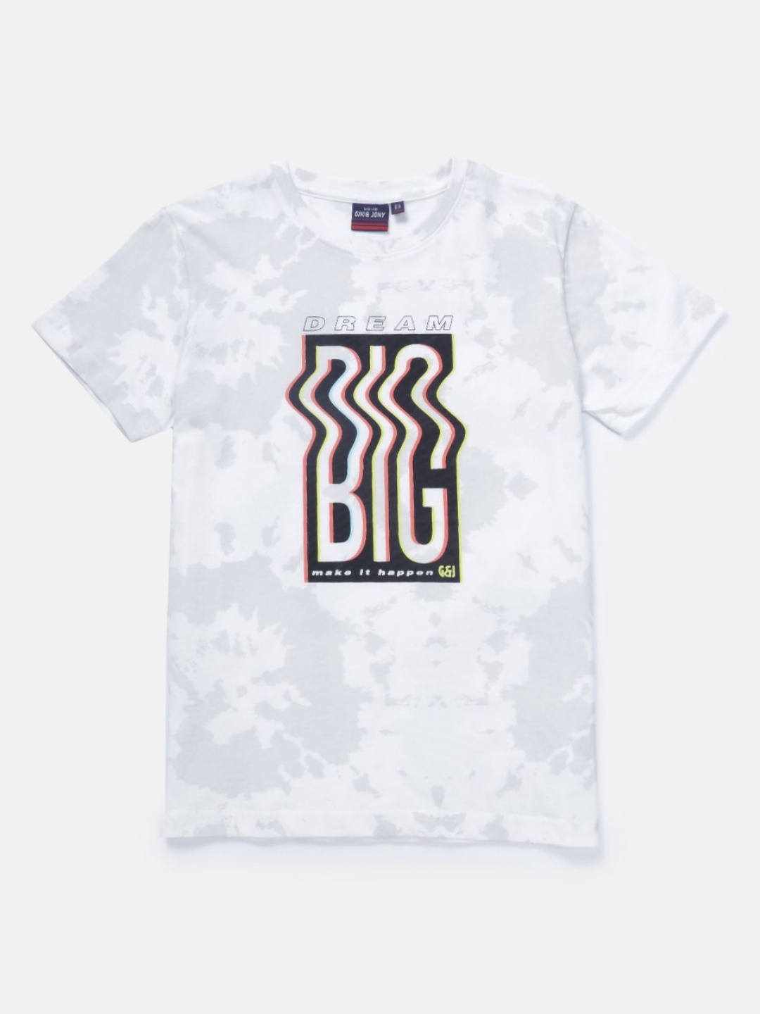 

Gini and Jony Boys Graphic Printed Round Neck Cotton T-shirt, Off white