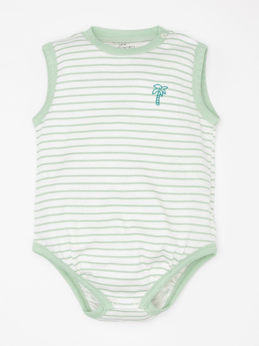

DeFacto Boys Striped Round Neck Cotton Bodysuit, White
