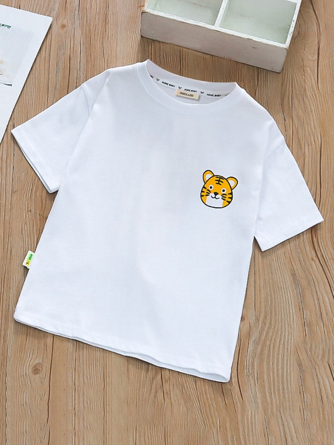 

INCLUD Boys Graphic Printed Round Neck Cotton T-shirt, White