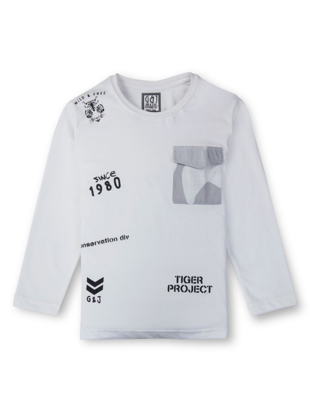 

Gini and Jony Boys Typography Printed Round Neck Cotton T-shirt, White