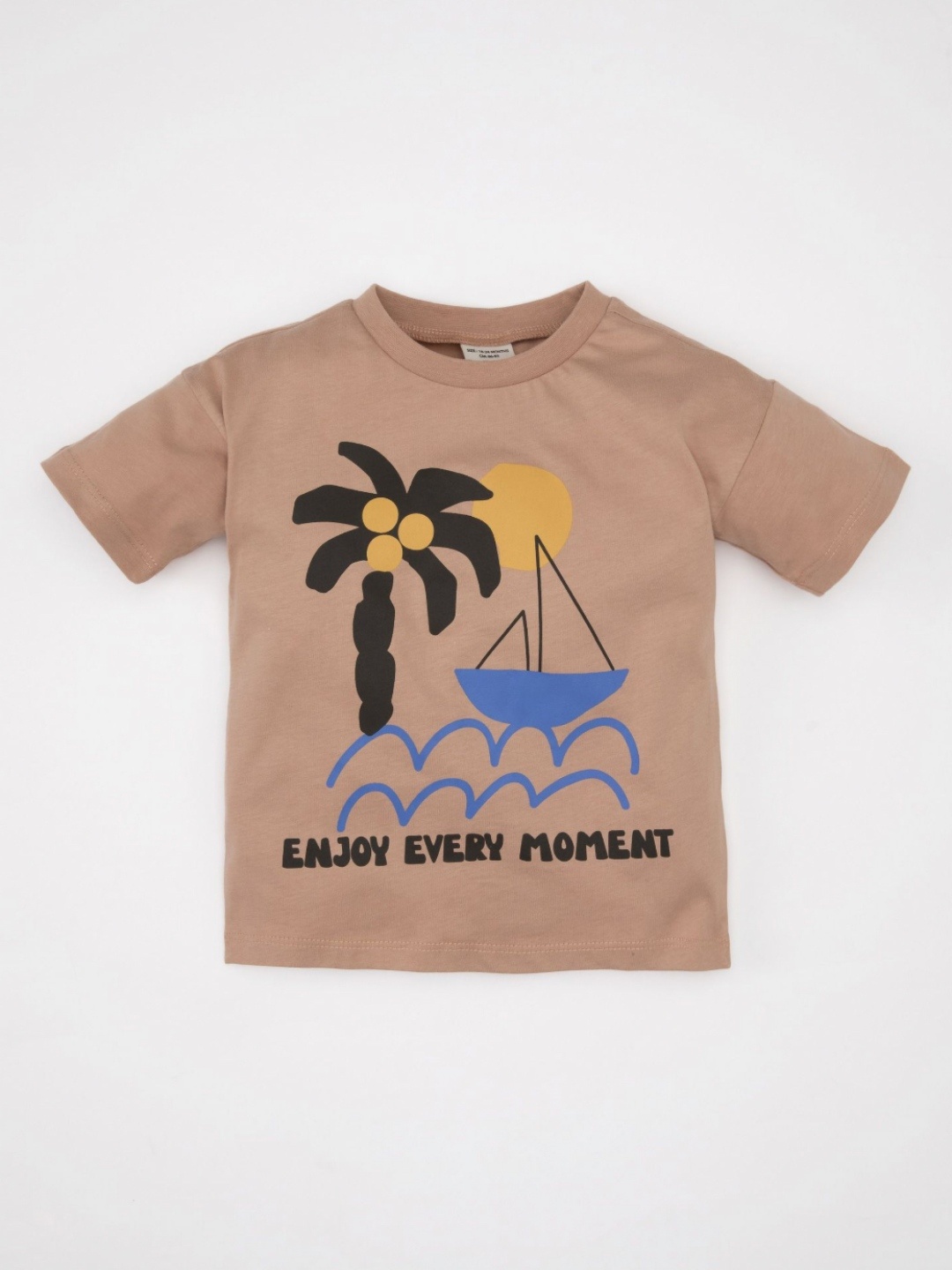 

DeFacto Boys Cotton Printed Regular Fit T-shirt, Brown