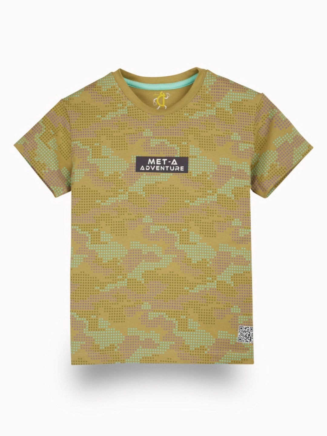 

Gini and Jony Boys Camouflage Printed Round Neck Cotton T-shirt, Mustard