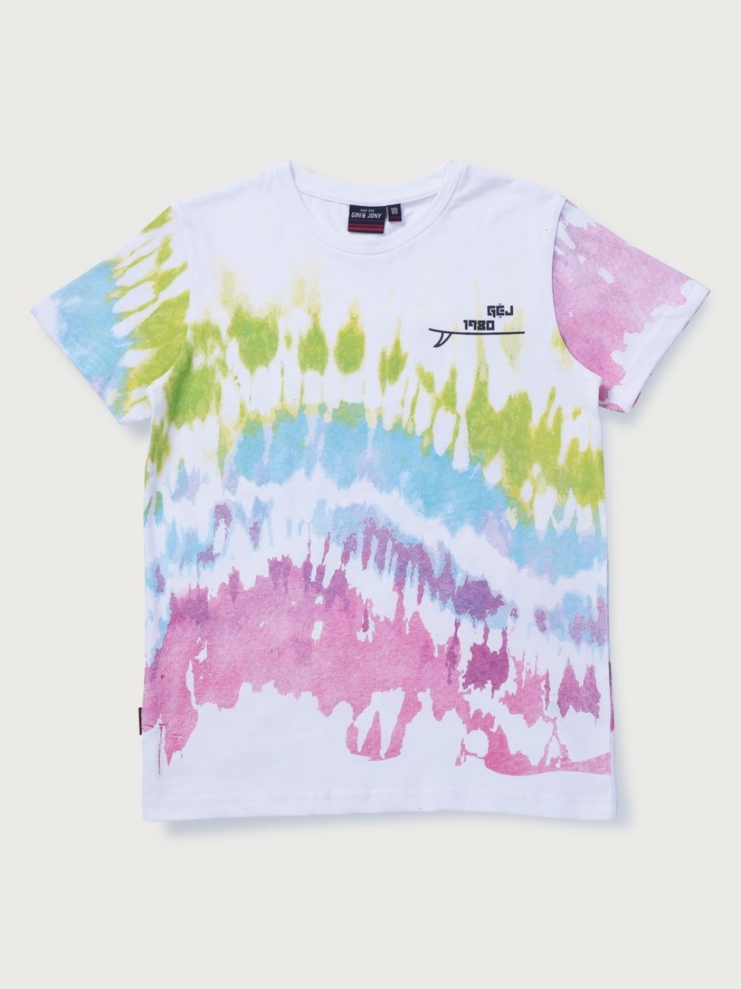 

Gini and Jony Boys Tie and Dye Round Neck Cotton T-shirt, White