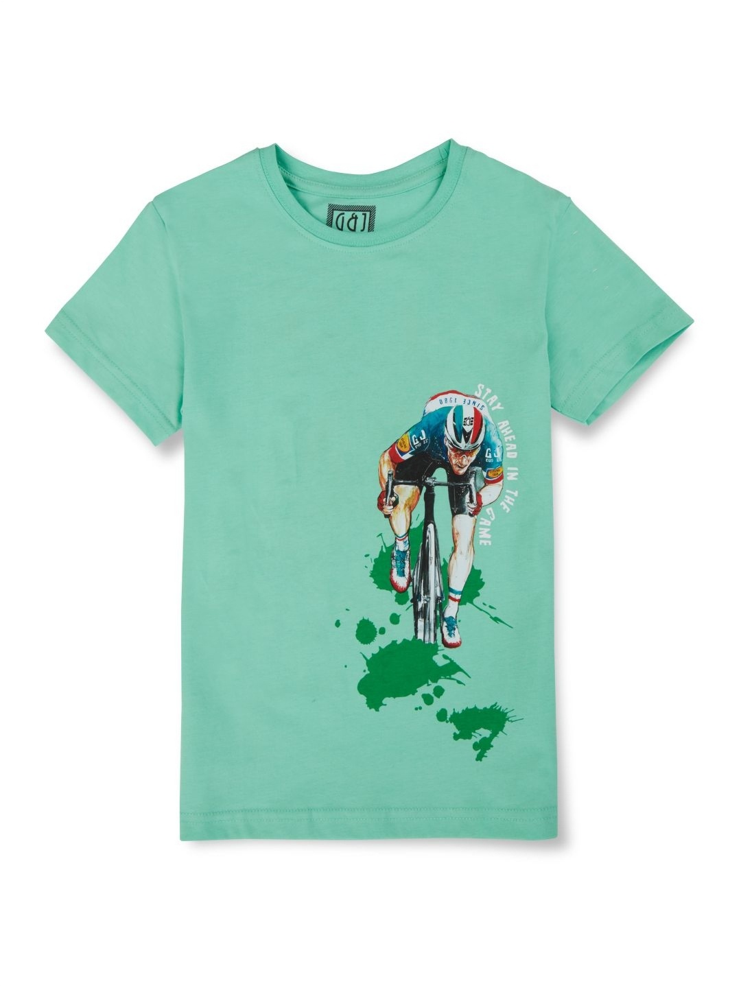 

Gini and Jony Boys Graphic Printed Round Neck Cotton T-shirt, Turquoise blue