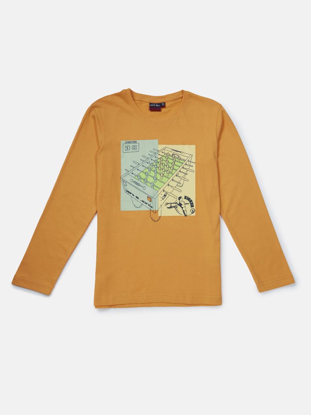 

Gini and Jony Boys Graphic Printed Round Neck Cotton T-shirt, Orange
