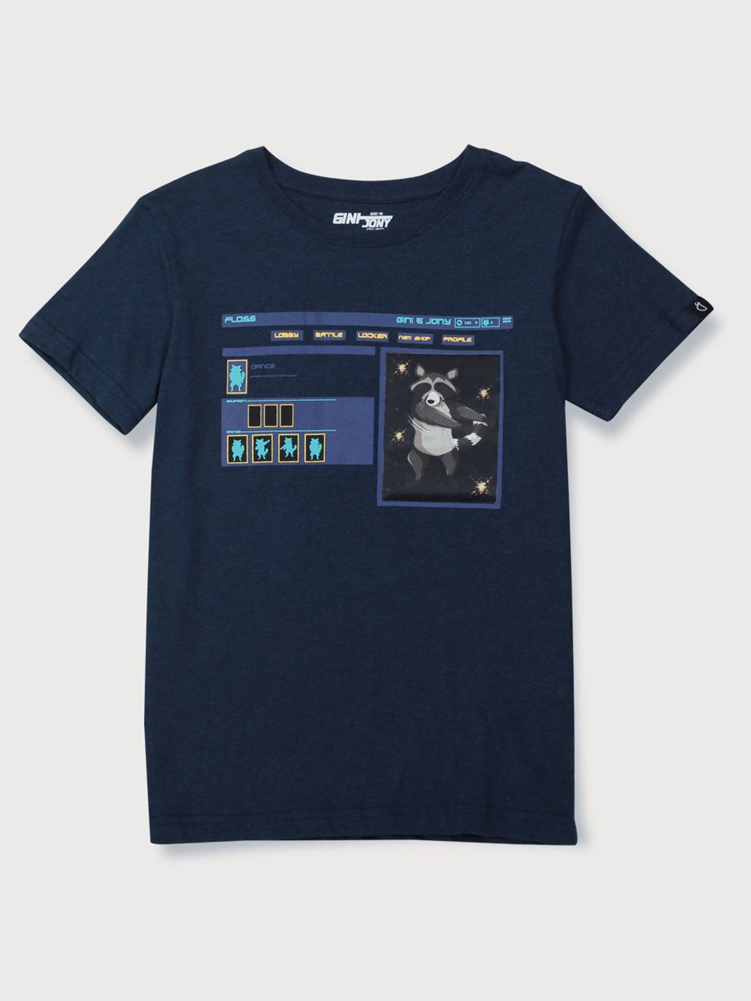 

Gini and Jony Boys Graphic Printed Round Neck Cotton T-shirt, Navy blue