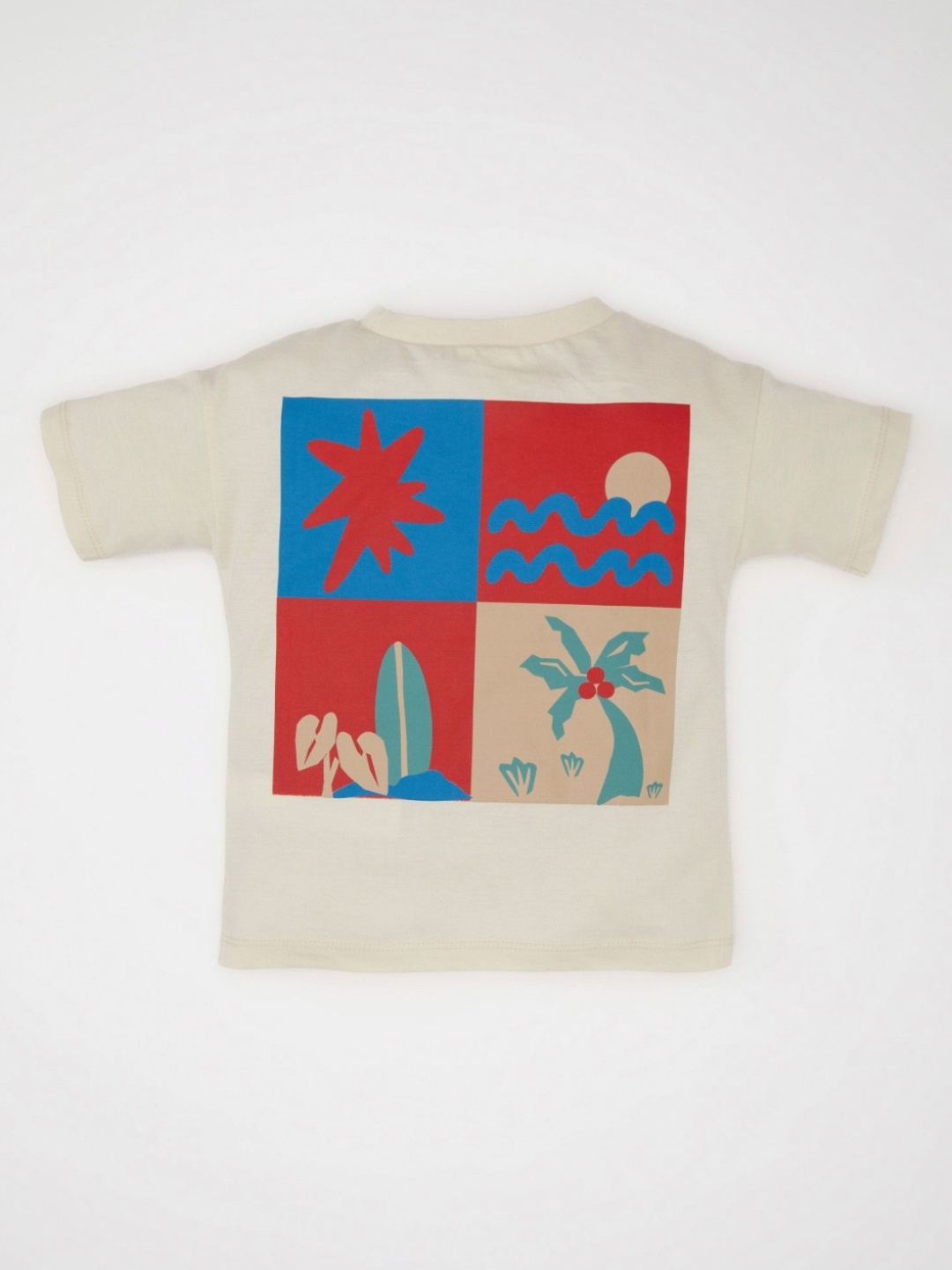 

DeFacto Boys Graphic Printed Short Sleeves Round Neck T-shirt, Cream
