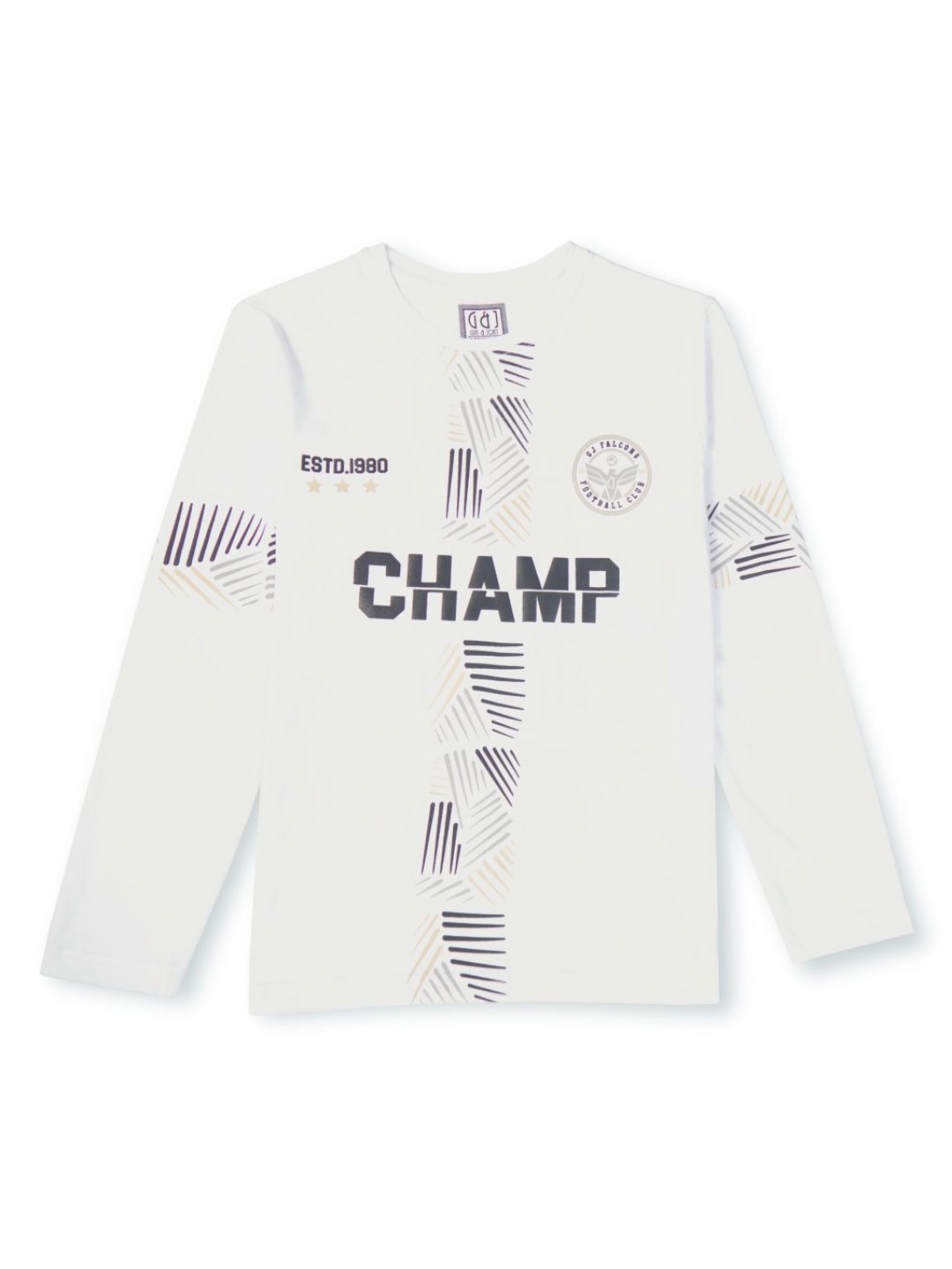 

Gini and Jony Boys Graphic Printed Round Neck Cotton T-shirt, White