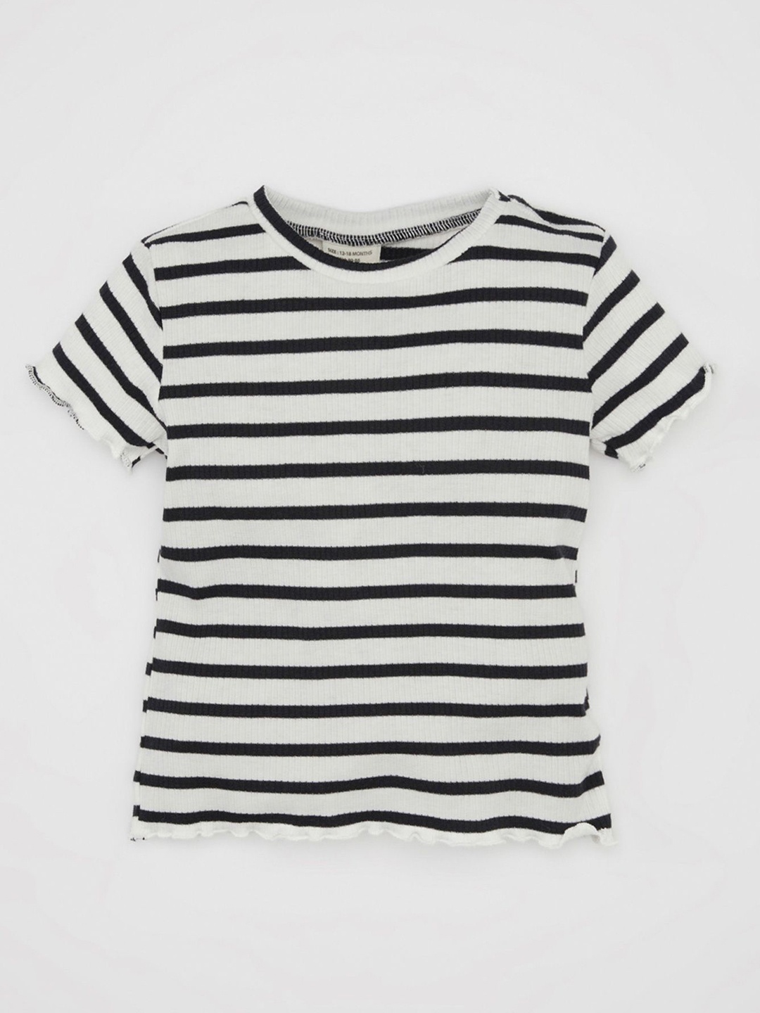 

DeFacto Girls Striped Round Neck T-shirt, White