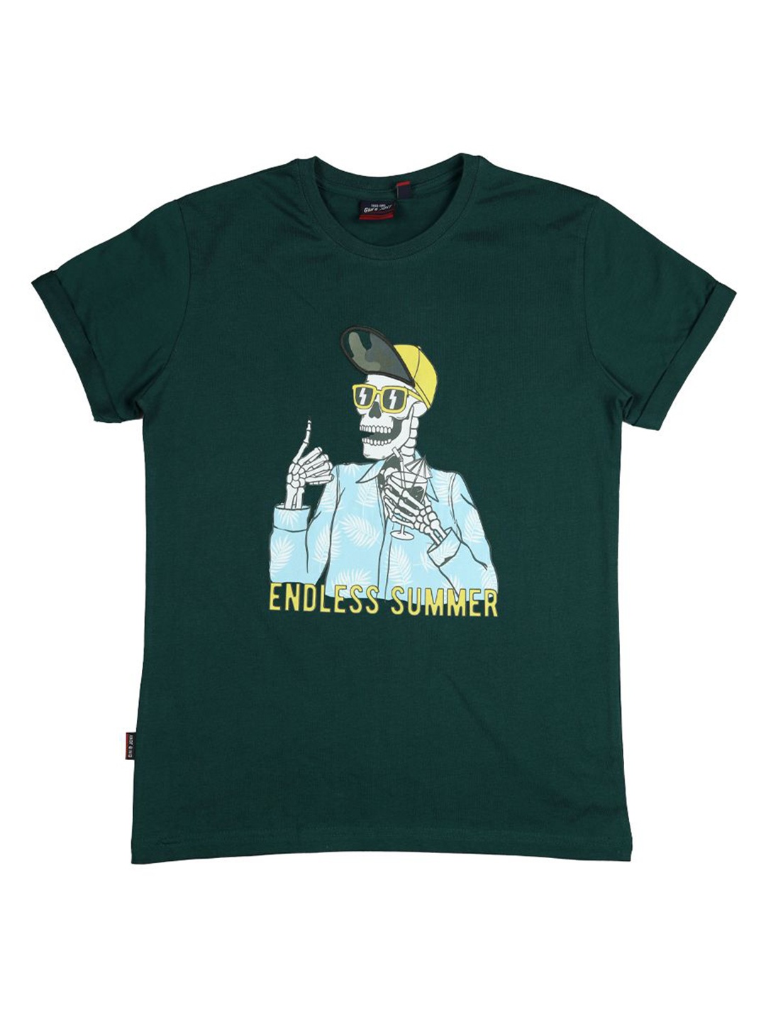 

Gini and Jony Boys Graphic Printed Round Neck Cotton T-shirt, Green
