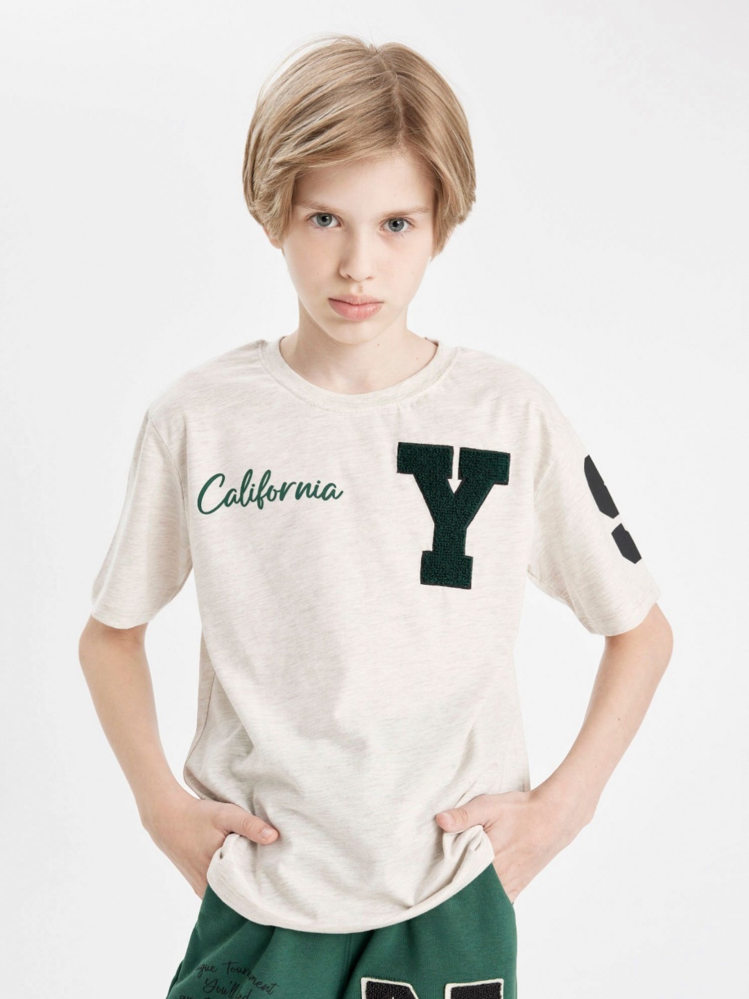 

DeFacto Boys Typography Printed Round Neck Cotton T-shirt, Cream