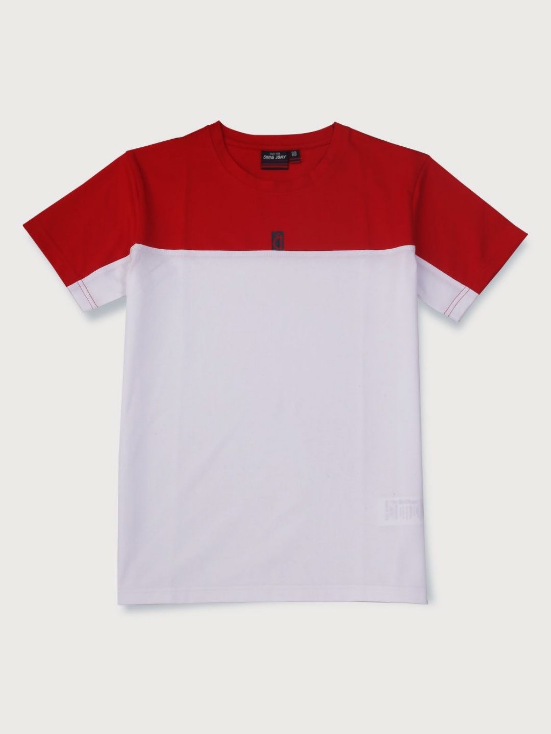 

Gini and Jony Boys Colourblocked Round Neck Cotton T-shirt, White