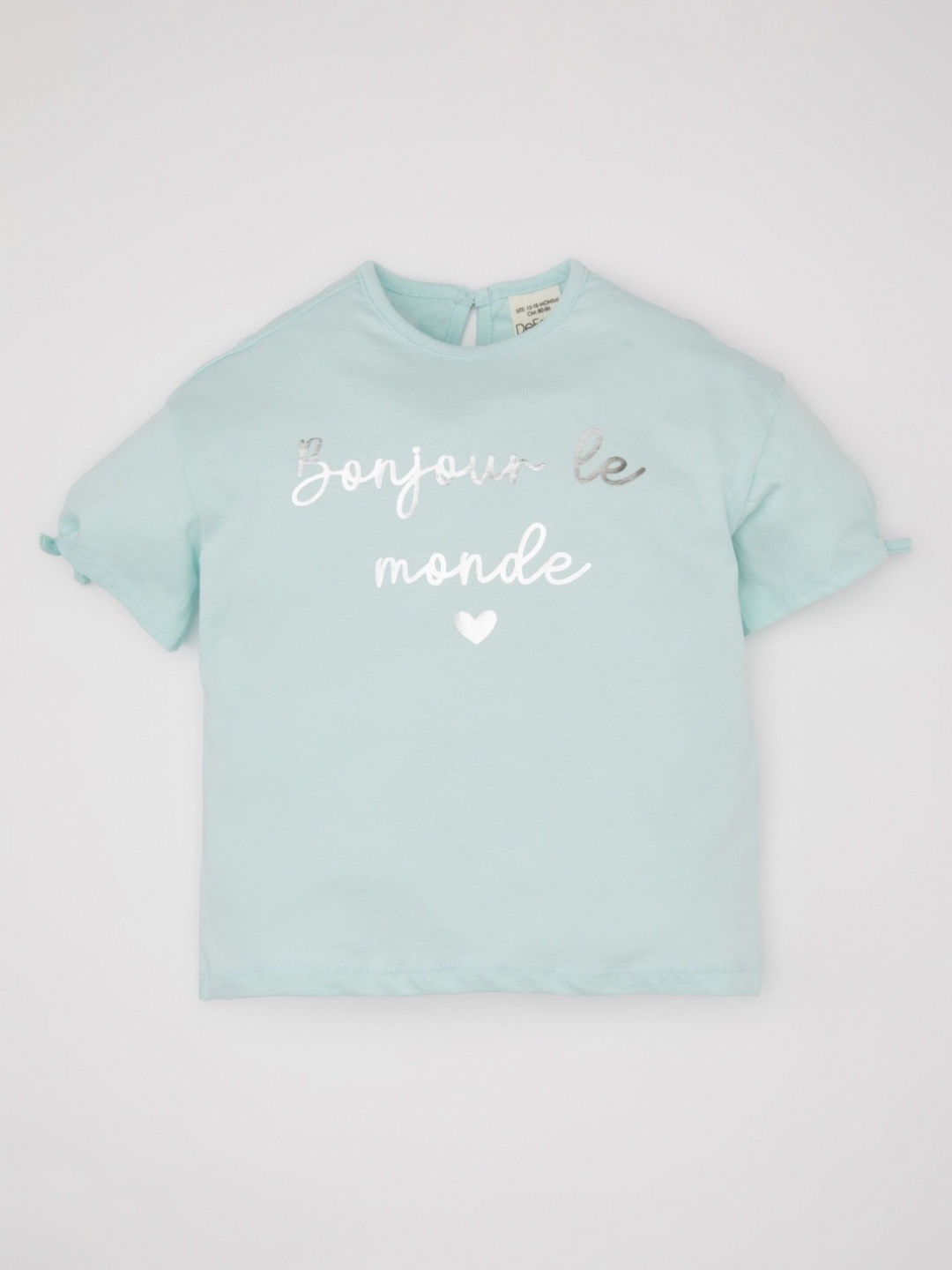 

DeFacto Girls Typography Printed Round Neck Cotton T-shirt, Sea green