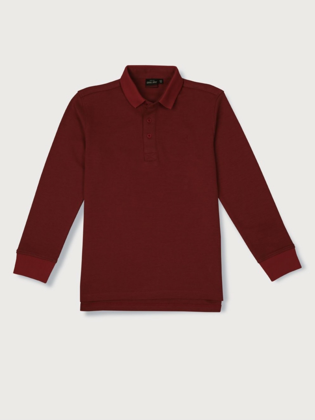 

Gini and Jony Boys Solid Polo Collar Cotton T-shirt, Maroon