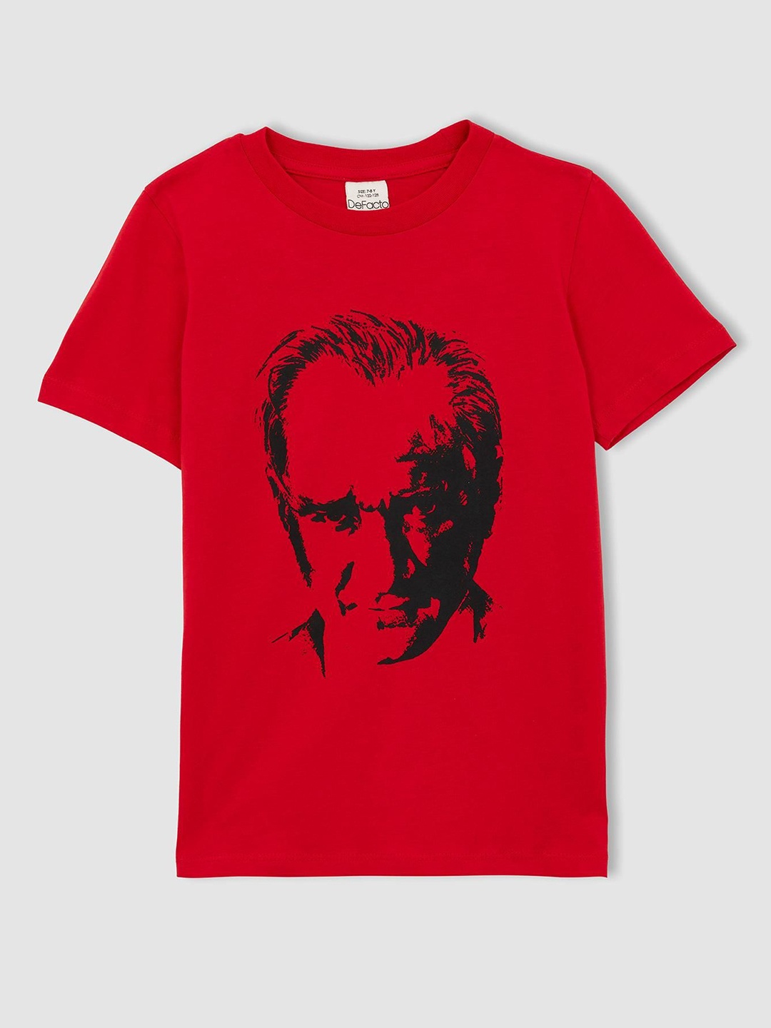 

DeFacto Boys Graphic Printed Round Neck Cotton T-shirt, Red