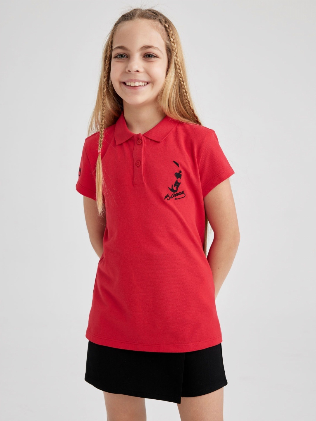 

DeFacto Girls Polo Collar T-shirt, Na