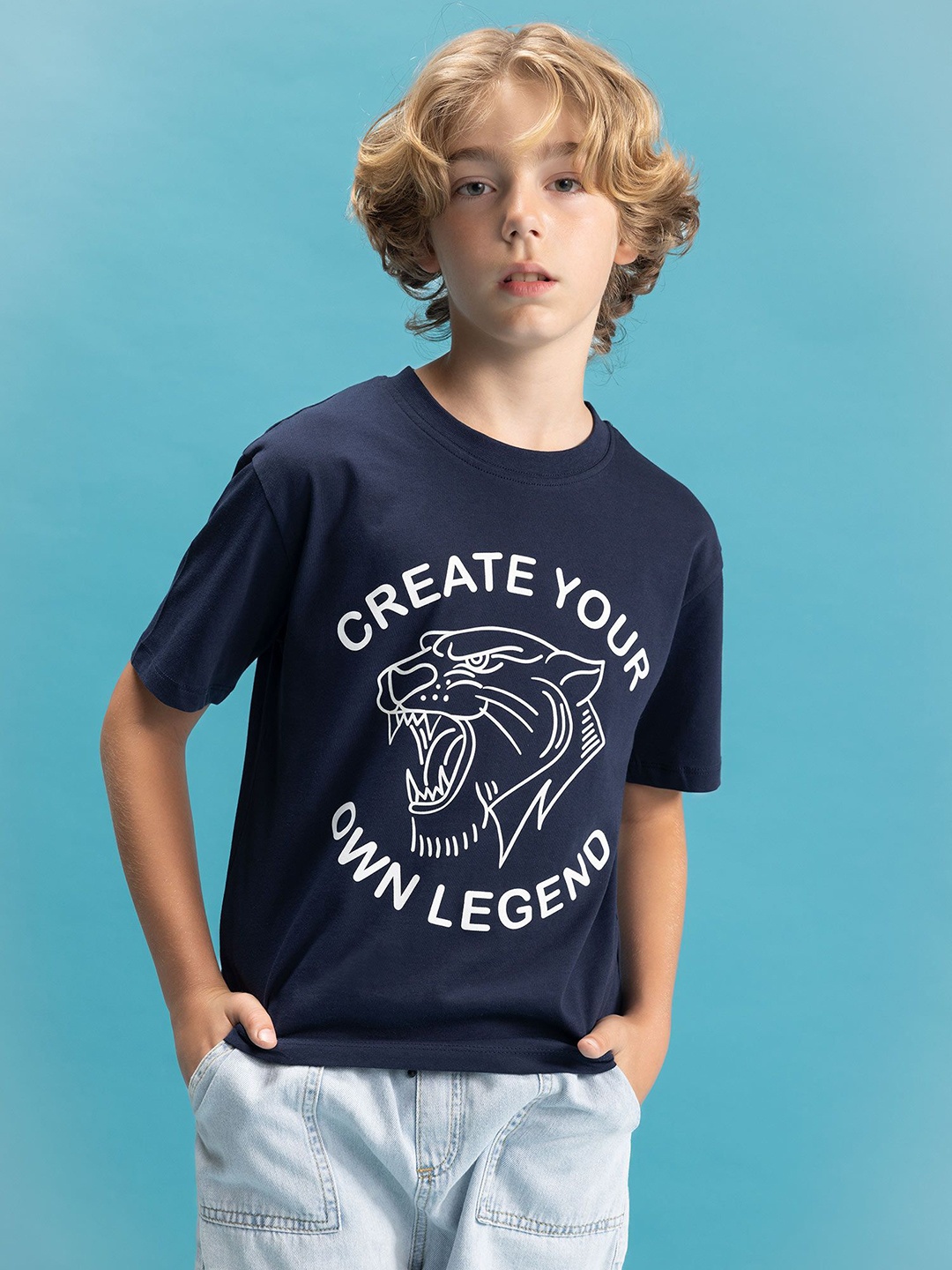 

DeFacto Boys Typography Printed Pockets T-shirt, Na