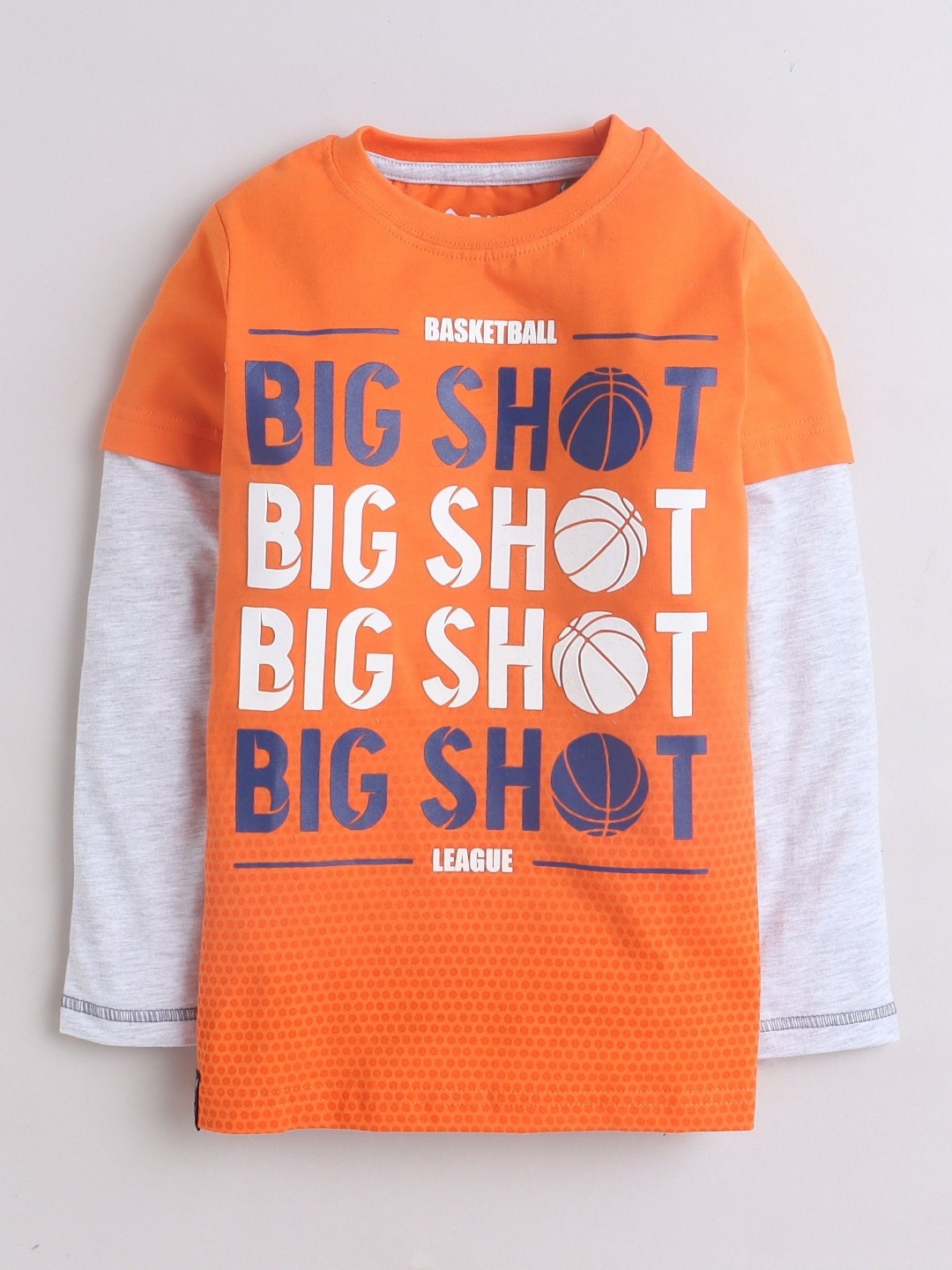 

3PIN Boys Typography Printed Round Neck Cotton T-shirt, Orange