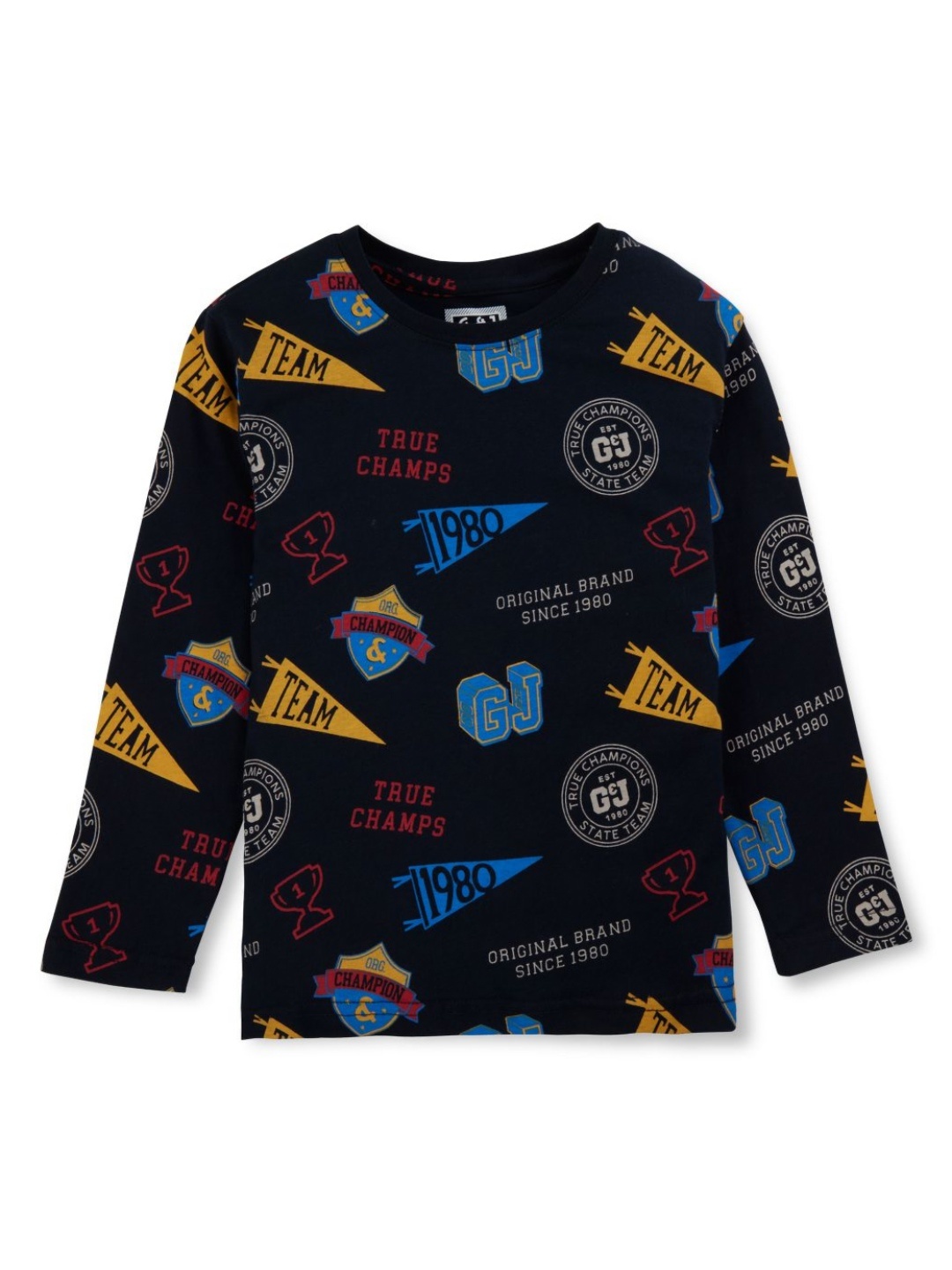 

Gini and Jony Boys Conversational Printed Round Neck Cotton T-shirt, Navy blue
