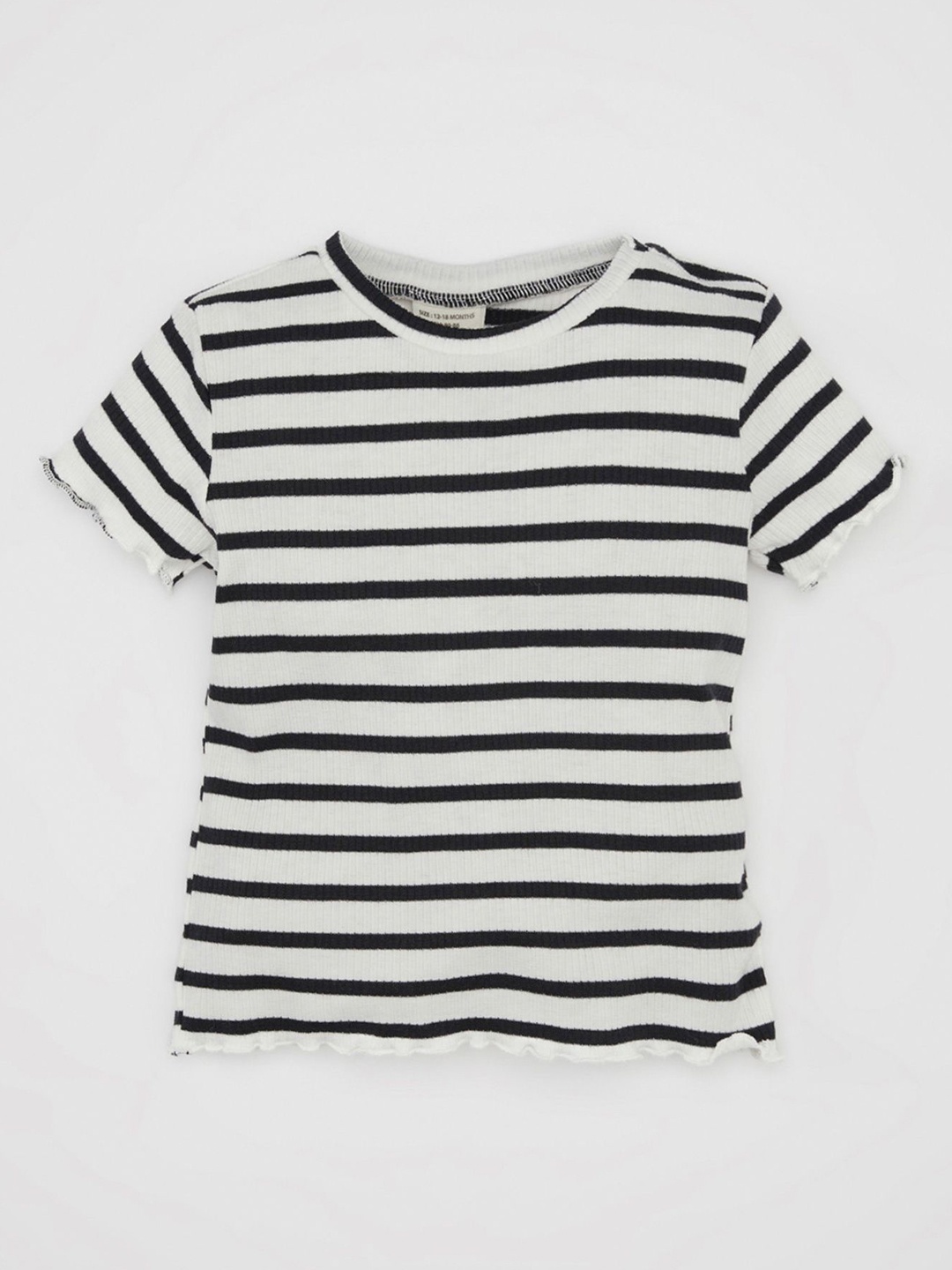 

DeFacto Girls Striped Round Neck T-shirt, White
