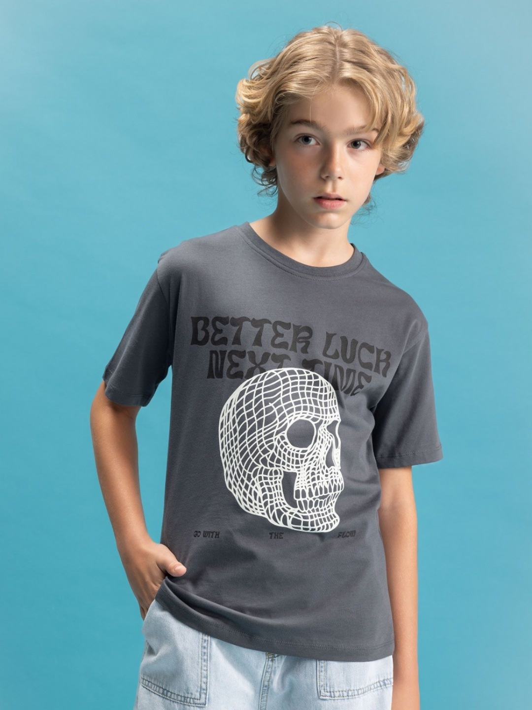 

DeFacto Boys Typography Printed Applique T-shirt, Na
