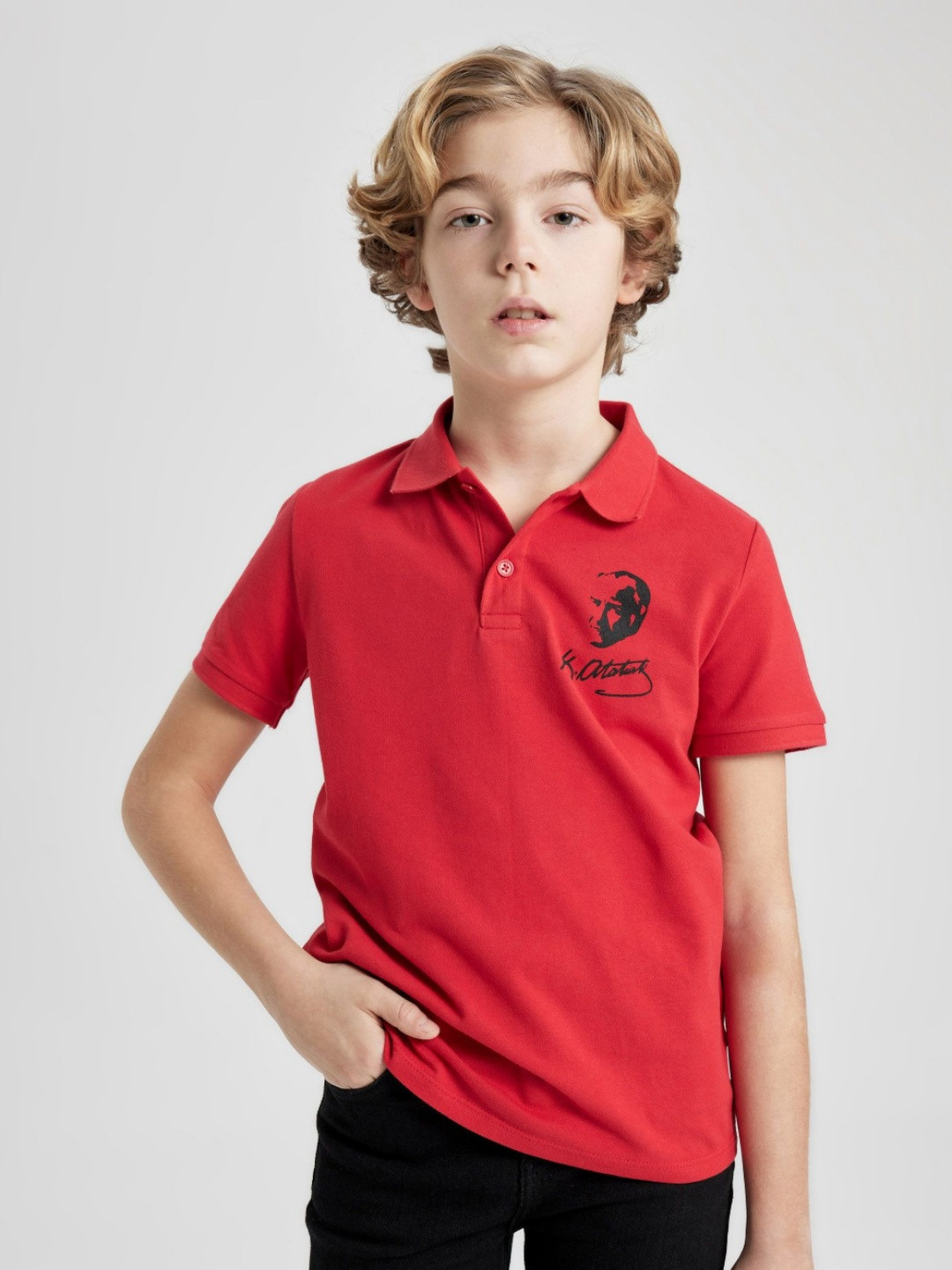 

DeFacto Boys Polo Collar Short Sleeves T-shirt, Red