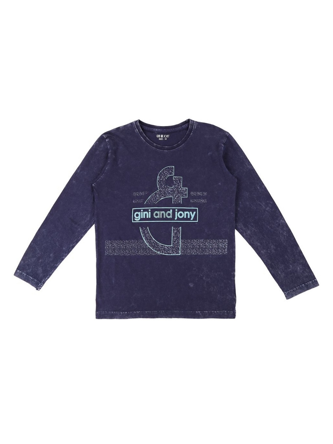 

Gini and Jony Boys Typography Printed Round Neck Cotton T-shirt, Navy blue