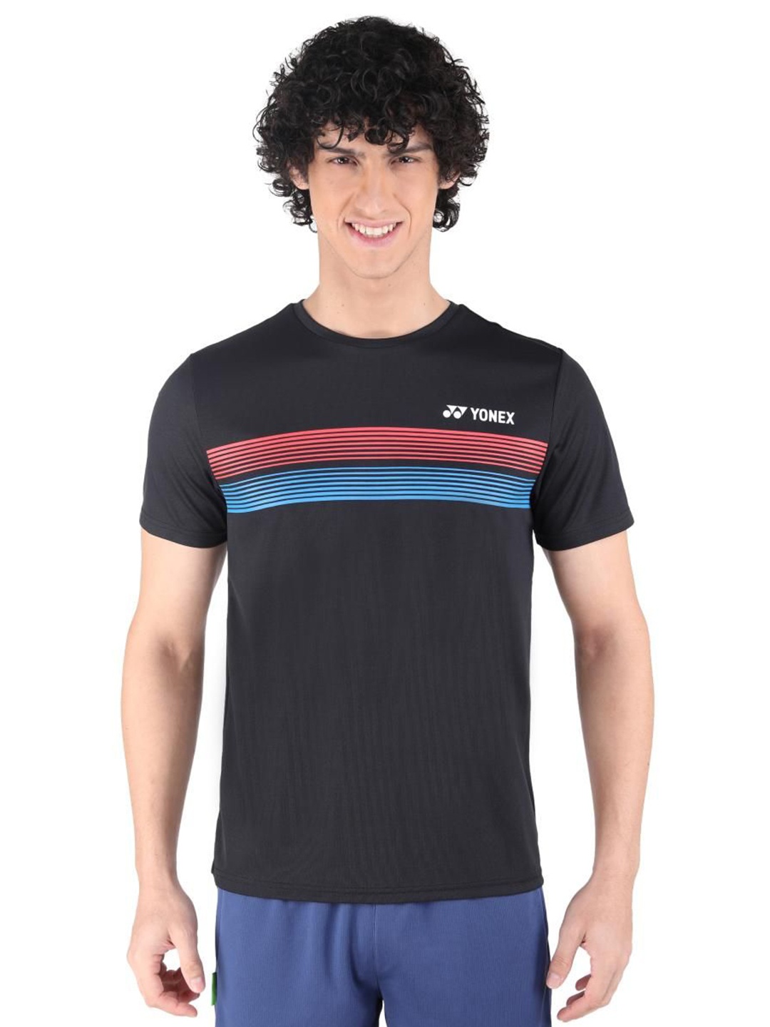 

YONEX Men Graphic Printed Round Neck Tshirt, Black