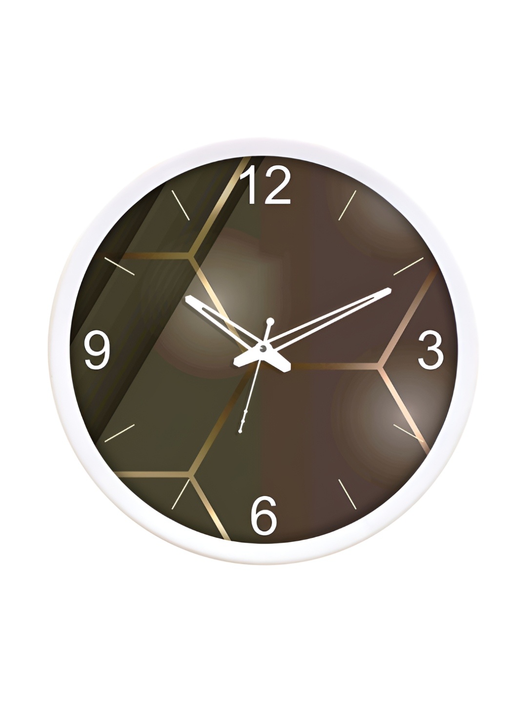 

RANDOM Printed Round Shaped Sweep Silent Movement Contemporary Wall Clock, Brown