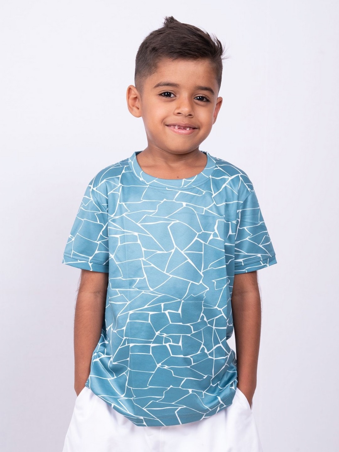 

UMILDO Boys Abstract Printed Round Neck T-Shirt, Green