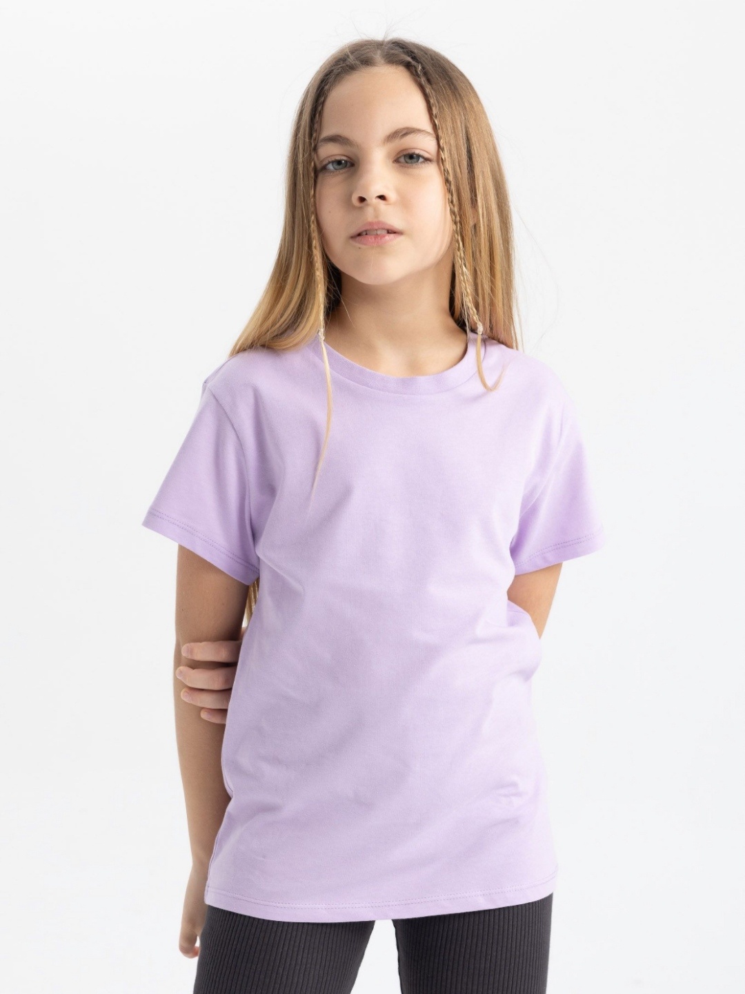 

DeFacto Girls Extended Sleeves Pockets T-shirt, Na